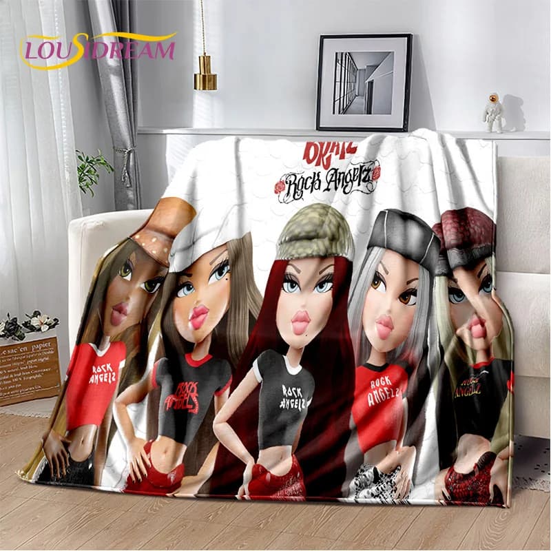 Cartoon Bratz doll Girls coperte morbide stampate in 3D, Keep Warm Throw coperta coperta comoda per letti da Picnic divano Home Bedroom