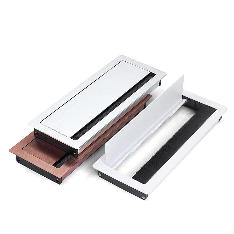 Square Brush Cable Management Grommet Damping Desk Wire Hole Cover Office Hardware Fittings