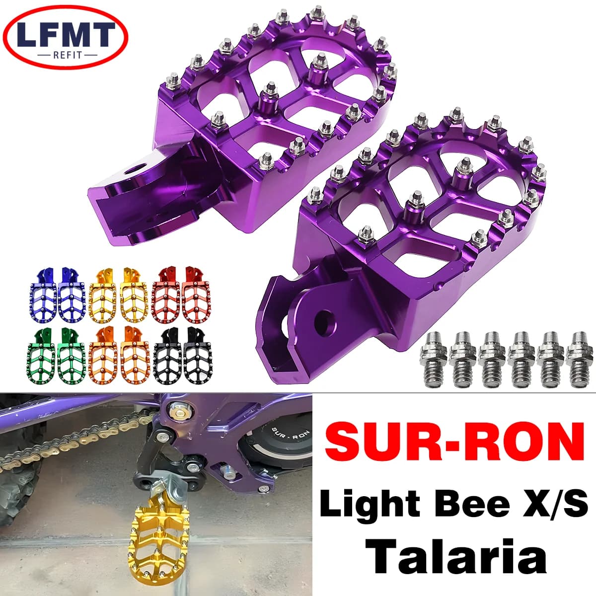Moto CNC Pedals Pedal Mounting Pedals Retrofit Brace For Sur-Ron Surron Sur ron Light Bee SX Electric Bike Offroad