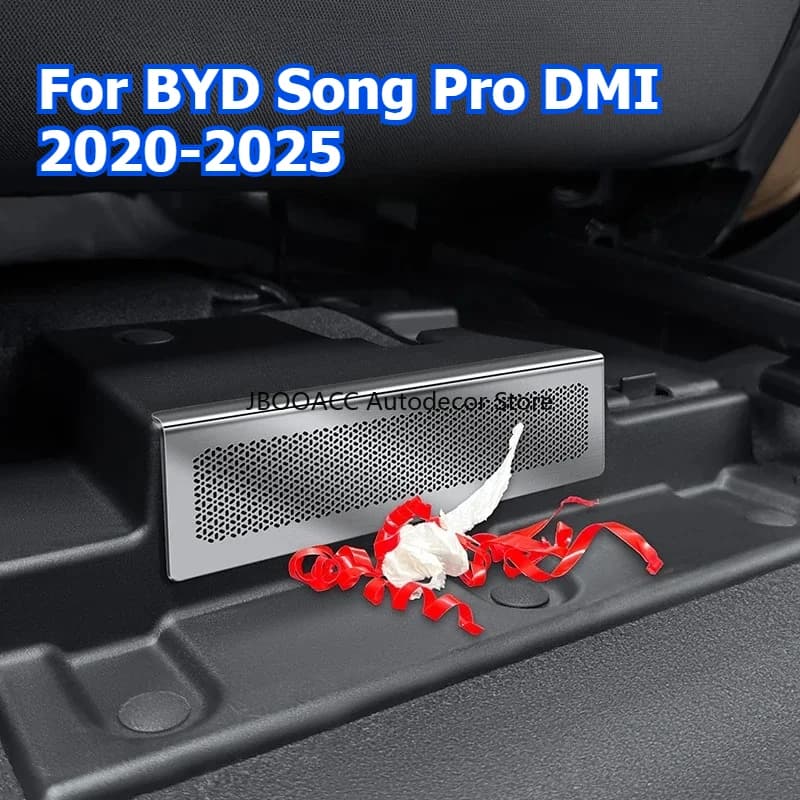 For BYD Song Pro DMI 2020-2025 Pair Under Seat Air Vent Outlet Protector Anti Dust Cover Stainless Steel Car Interior Dustproof