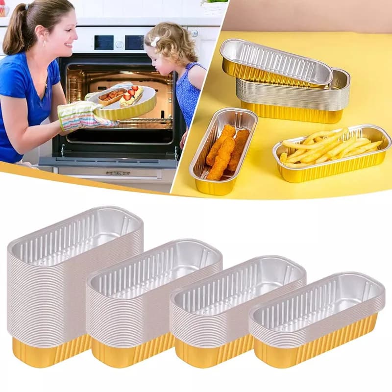 Contenitore per vassoio per alimenti in scatola di latta monouso in foglio di alluminio da 10 pezzi con coperchio trasparente adatto per imballaggio da asporto cucina scatola di stagnola da cucina