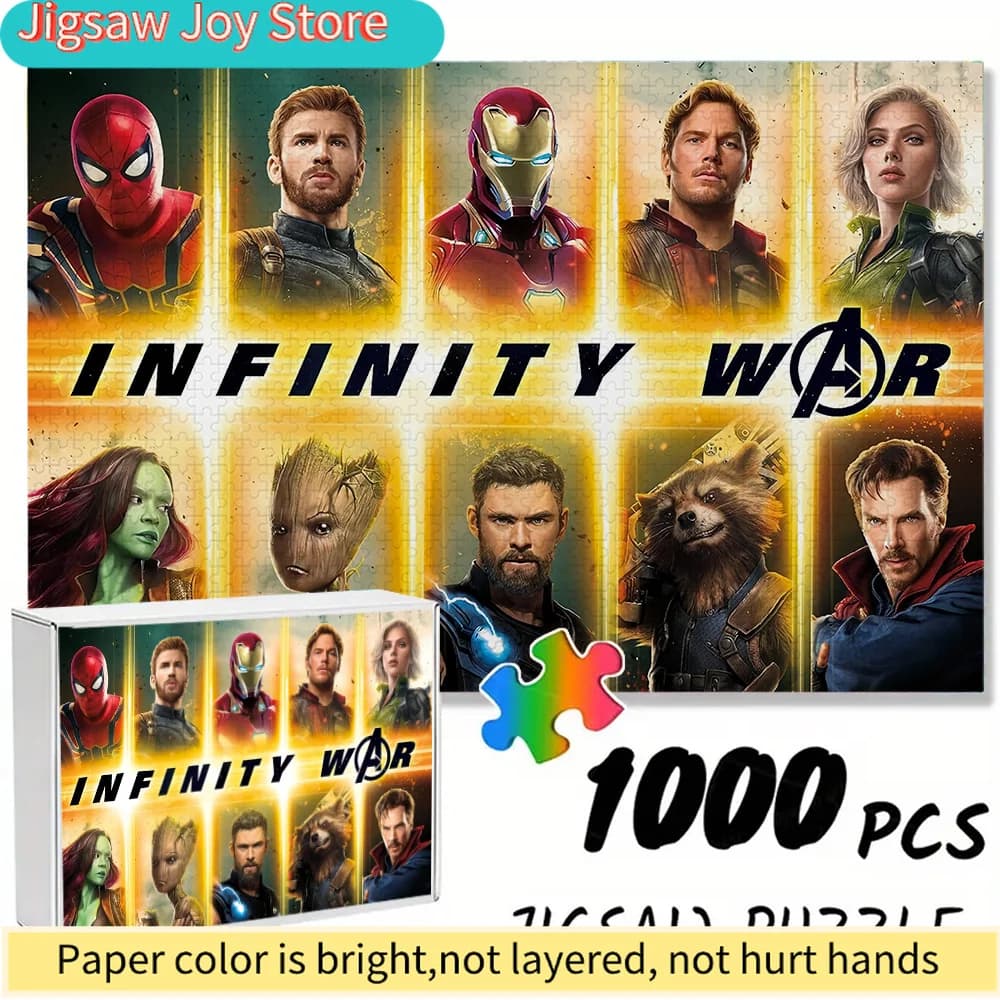 Puzzle Senza Cuciture a Tema Marvel Z11.1-57, Design con Supereroi di Avengers Infinity War - Resistente e Rinforzato