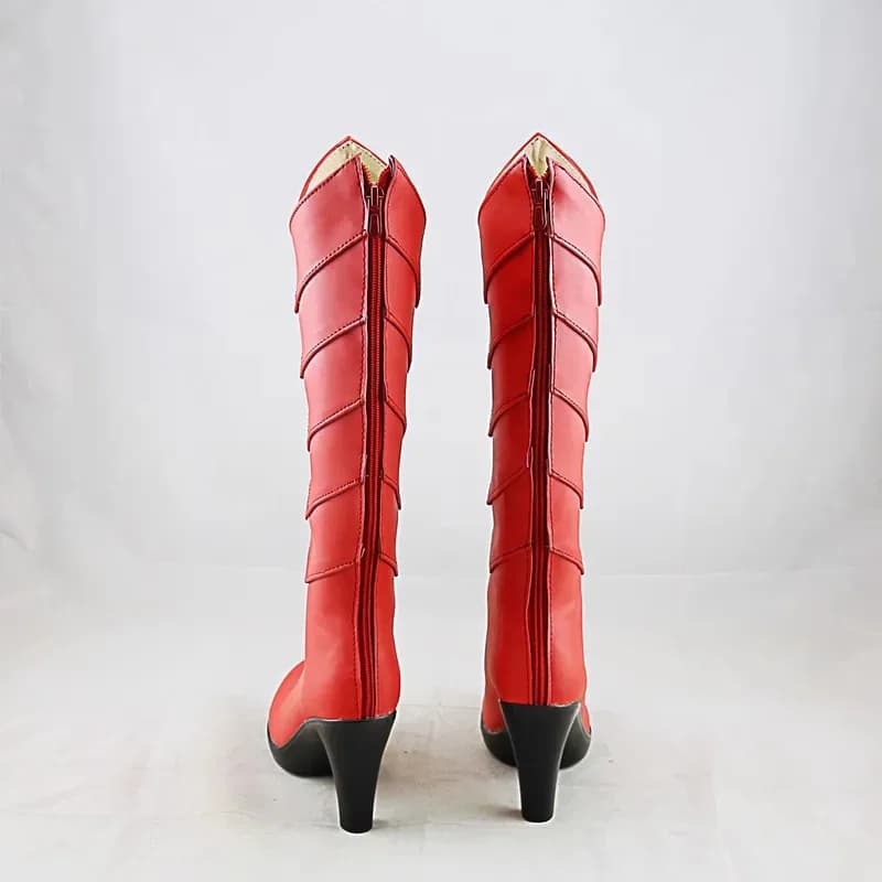 Anime That Time I Got Reincarnated as a Slime Milim Nava Cosplay Shoes Women Halloween Party Red PU Leather High-heeled Boots VG
