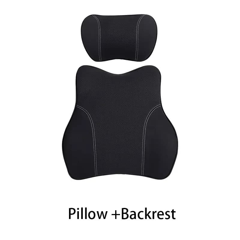 Riposo da viaggio Cuscino per il collo Poggiatesta del sedile per Tesla Modello 3/Y/X/S Accessori per auto Cuscino per il collo in pelle PU Cuscini in memory foam