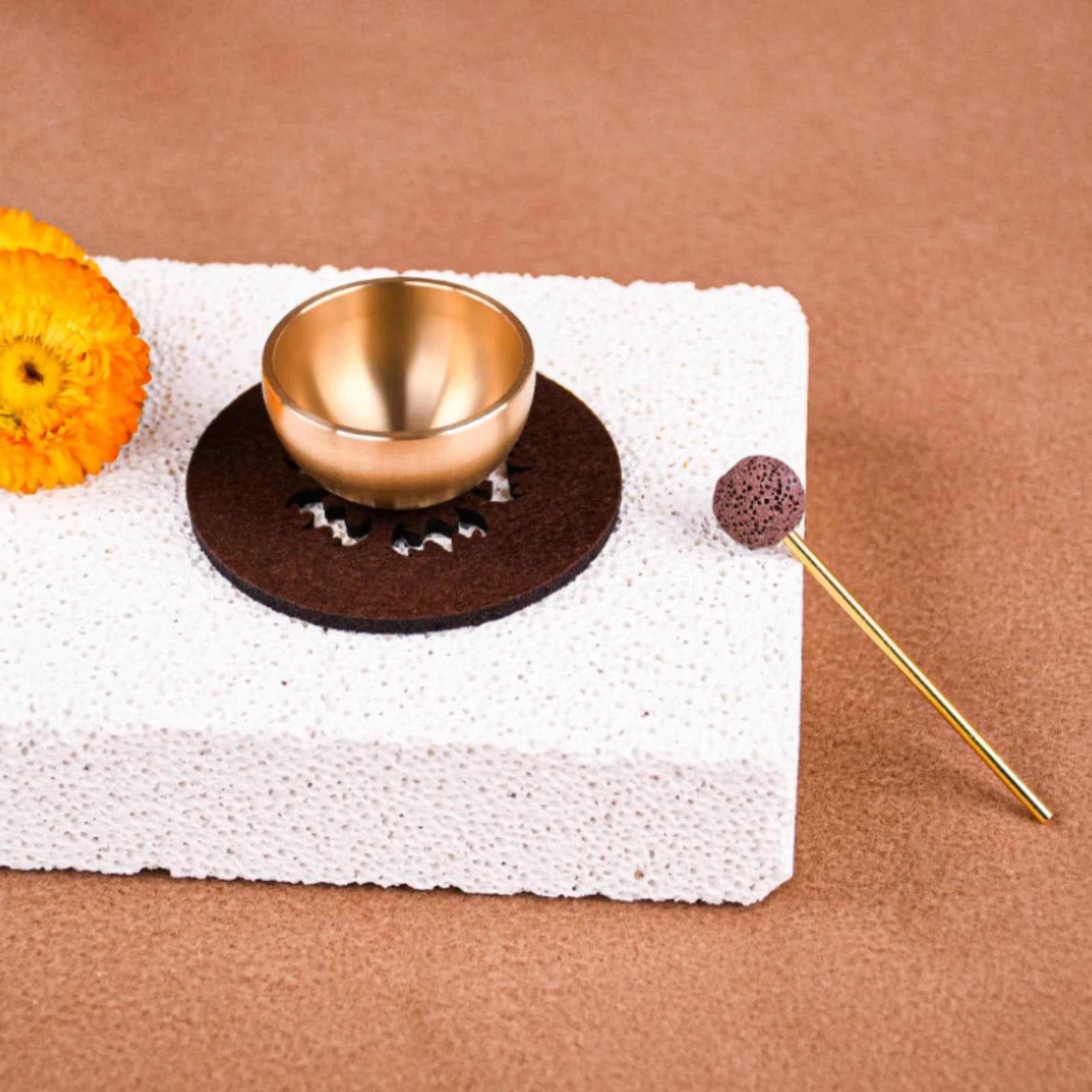 Mini Singing Bowl Compact Metal Singing Bowl Mindfulness Item Polished Music Accessory Long-Lasting Vibration for Relaxation