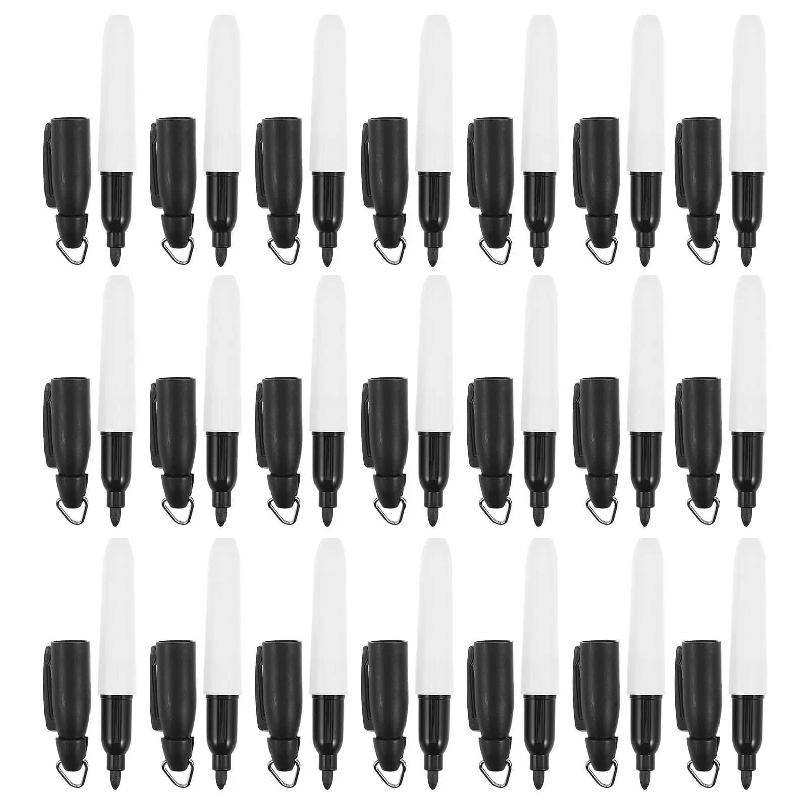 50Pcs Mini Black Permanent Marker Pens Clip-on Golf Ball Line Marker Portable Scoring Pencil Drawing Markers Golf Pen Set