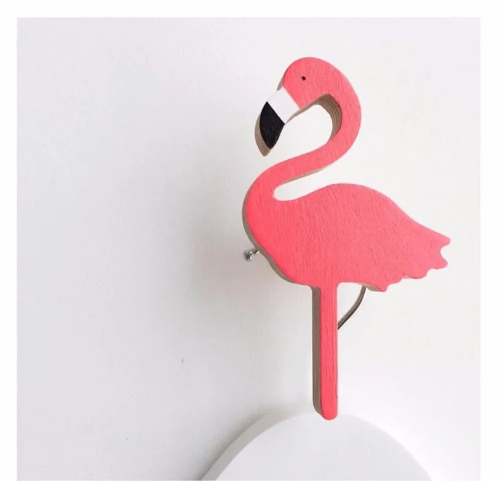 1PC Bambino Bambino Camera dei bambini Ganci da parete in legno Porta decorativa Appendiabiti Organizzatore per cucina Chiave Negozio di vestiti Flamingo MH 003