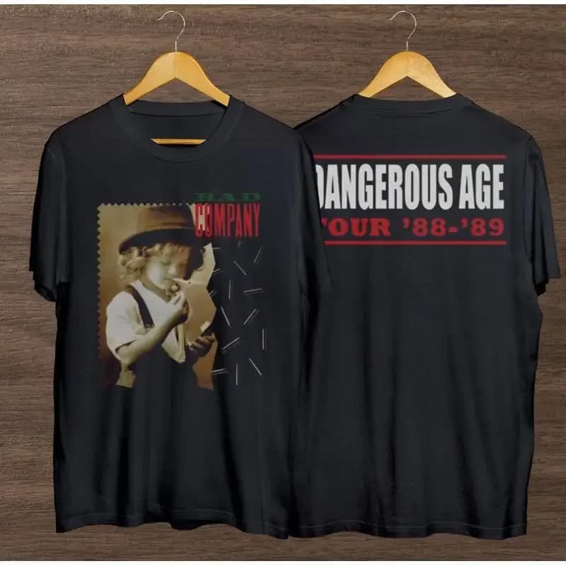 Maglietta Bad Company Dangerous Age Tour 88 89 vintage classica