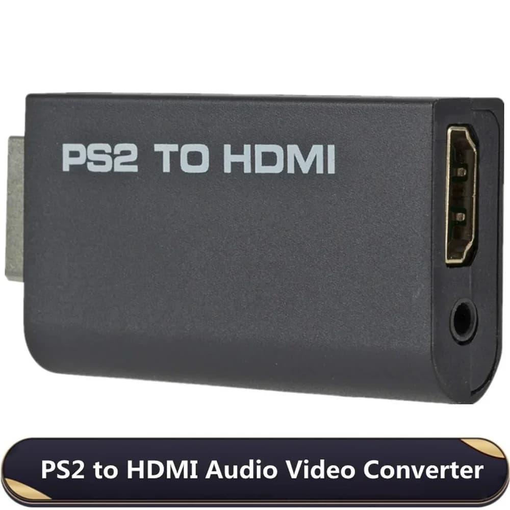 PS2 to HDMI 1080P Adapter, Audio Video Converter Cable for PlayStation 2 PS1 PS2, Support All View Modes