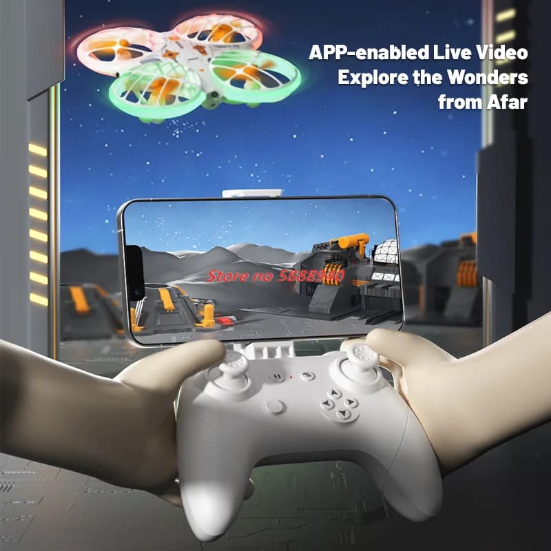 Mini Neon Light Drone Wifi Fpv 4k Wide Angle Camera Foldable Obstacle Avoidance Quadrotor Aerial Photo Drones Neon Light Toys