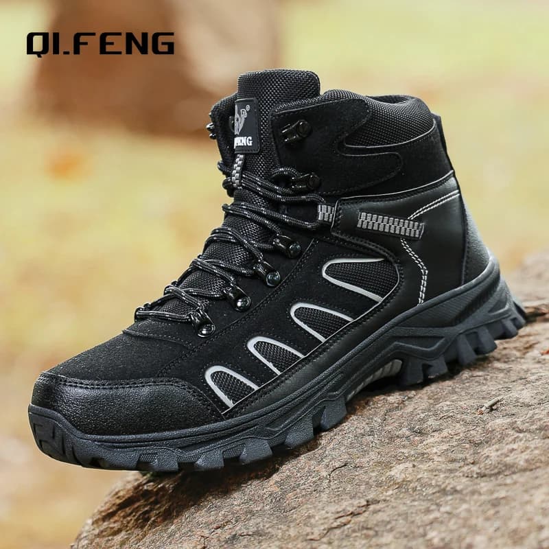 New Men's Oversized High Top Boots Winter Cold Protection Warm Snow Boots Outdoor Anti slip Wear resistant Mountaineering Shoes