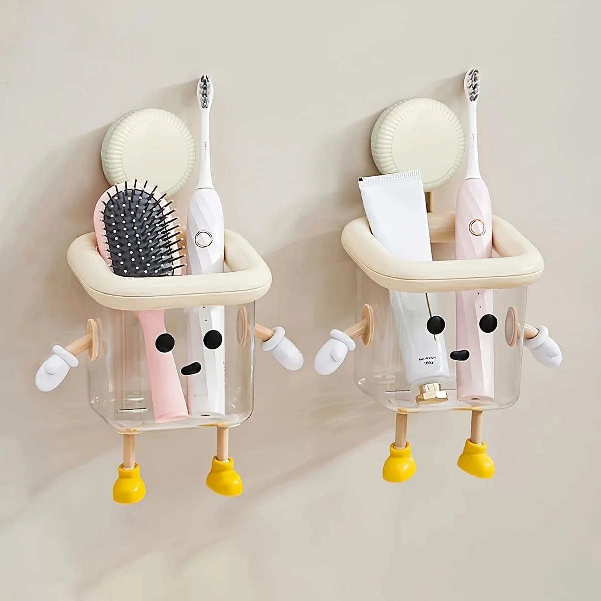 1 portaspazzolino da bagno in cartone animato, graziosi accessori per lavabo in plastica per decorazioni per la casa Memoria per spazzolino da denti | disegno dei cartoni animati