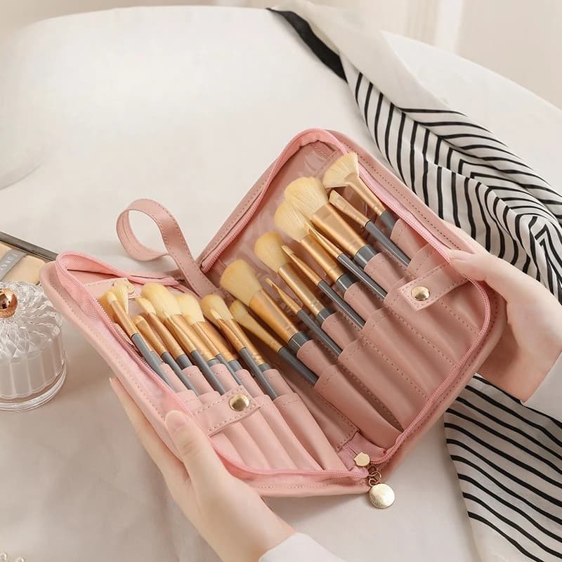 Borsa Portatile per Pennelli da Trucco, Custodia per Cosmetici da Truccatore, Borsa Multifunzionale da Viaggio per Organizzare Prodotti di Bellezza