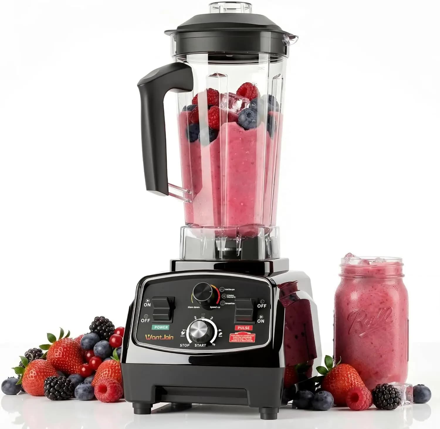 Frullatore professionale, certificato ETL, frullatore commerciale da 70oz per cucina, potenza massima 1800W, per uso domestico e commerciale con timer.