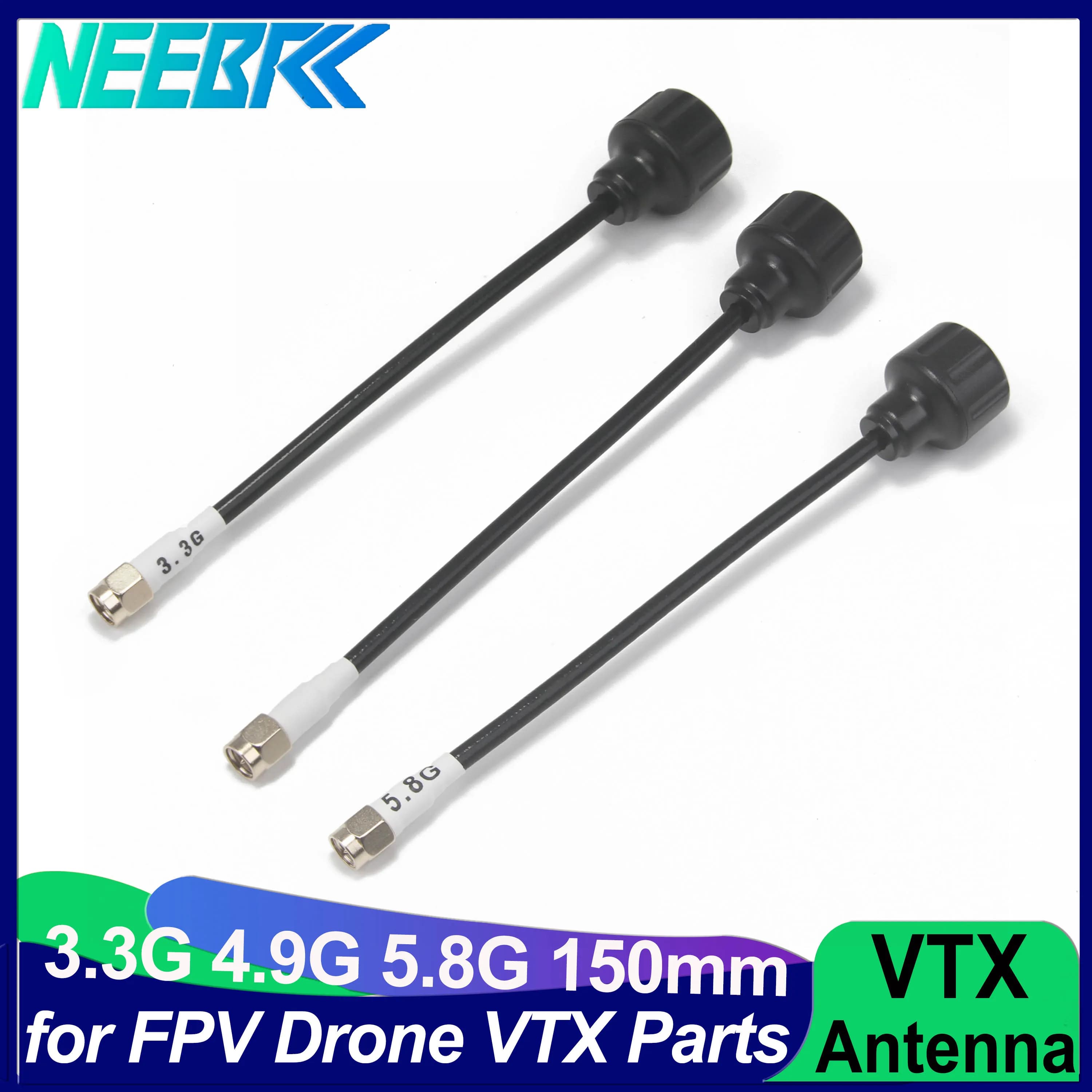 NEEBRC 5.8G 4.9G 3.3G 150mm 5Dbi FPV VTX Antenna SMA per RC Freestyle FPV Racing Drone Multicopter Quadcopter VTX Parti FAI DA TE