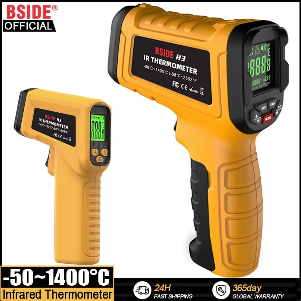 BSIDE Infrared Thermometer H2 -50~530 Professional Digital IR-LCD Temperature Non-contact Laser Thermometers Pyrometer