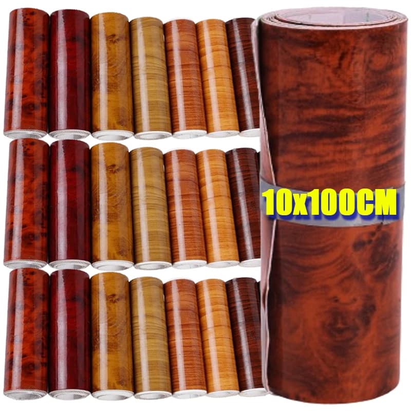 Car Wood Grain Film adesivi decalcomanie Wrap Film PVC legno strutturato 10x100cm universale Auto Body Styling Decor interni Auto fai da te