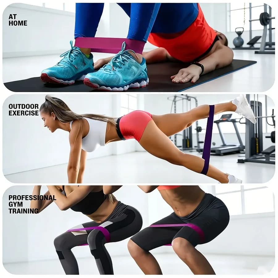 Set di 5 Fasce Elastiche Portatili per Allenamento di Forza, Yoga, Pilates e Palestra