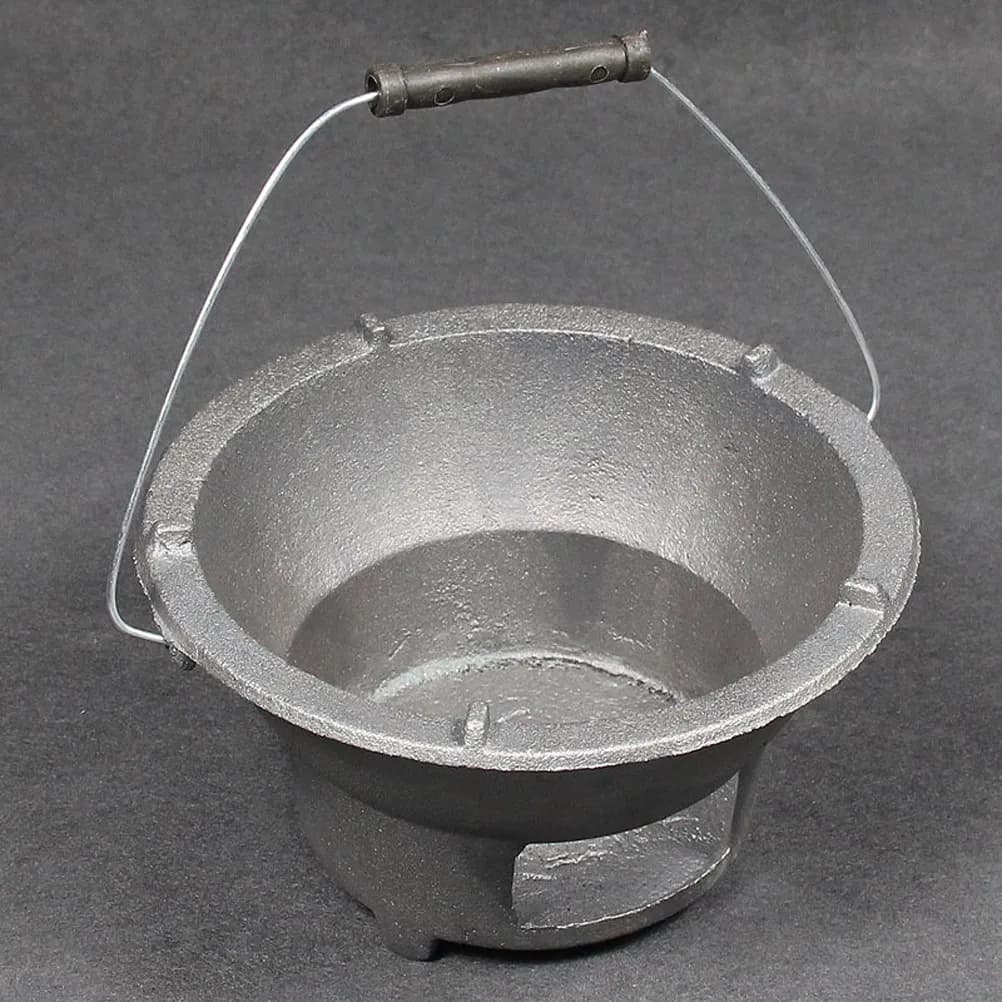 Fornello Barbecue Versatile in Ghisa, Griglia a Carbone Portatile per Campeggio, Pesca, Alpinismo, Accessorio BBQ Riutilizzabile