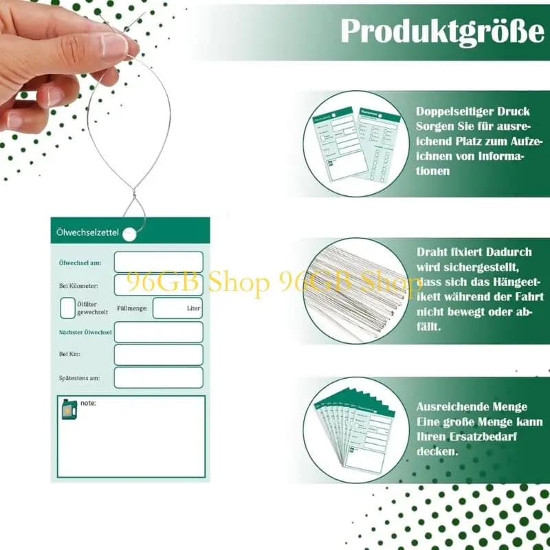 96 50pcs/100pcs Oil Motherment Notes 6x10cm I pendenti manutenzione automobilistica Facili Etichetta del promemoria