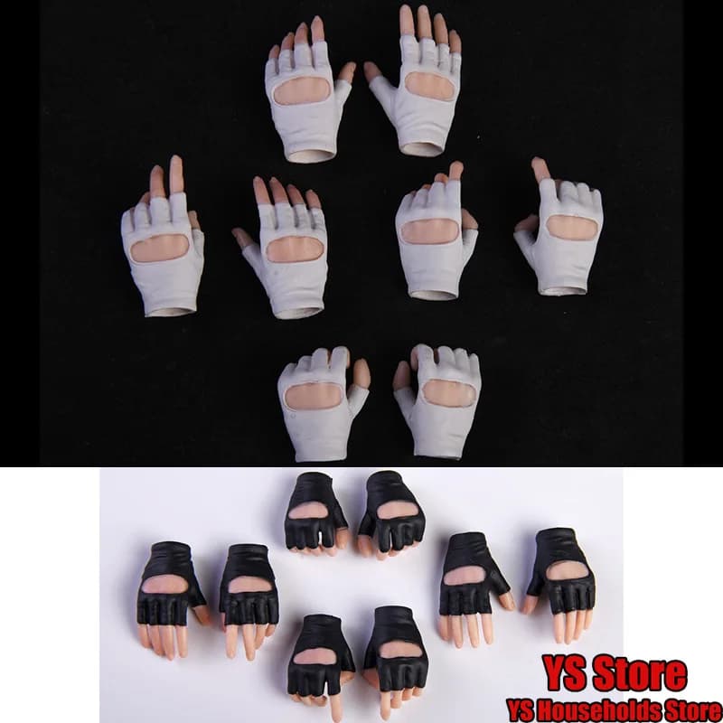 Disponibile 2 pelli 2 tipi di mani 1/6 soldato femminile guanti bianchi neri accessori modello di Design a fessura aperta per corpo Action Figure da 12"