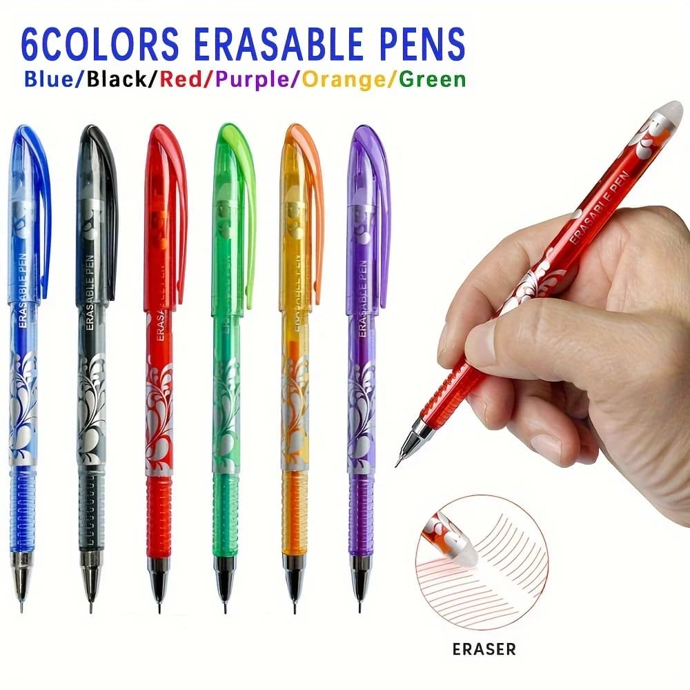 6/20/28/36/55 pezzi set di penne gel cancellabili 0.5mm 6 colori inchiostro scrittura penne gel strumenti di disegno creativo forniture per ufficio cancelleria