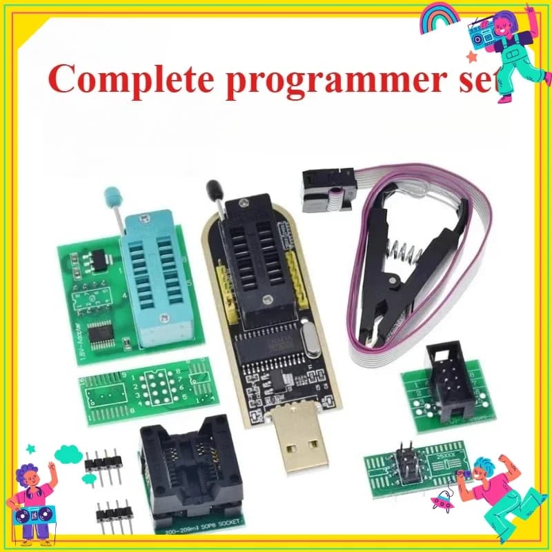1 Pezzo Modulo Programmatore USB CH341A CH341B per EEPROM Flash BIOS Serie 24 25 con Clip di Test SOIC8 SOP8 per EEPROM 93CXX / 25CXX / 24CXX