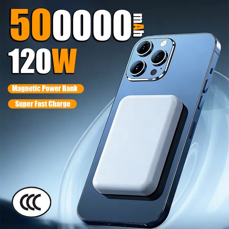 Power Bank Magnetico Wireless PD 22.5W da 50000mAh con Ricarica Rapida per Magsafe, Batteria Ausiliaria Portatile per iPhone 17 16 15 14