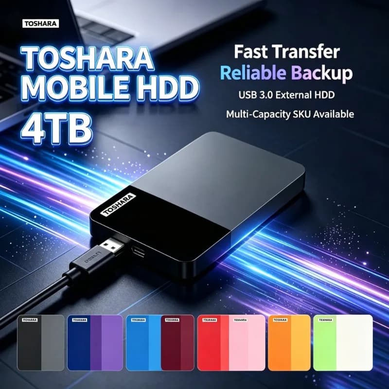 13 Color External Mobile Hard Drive USB3.0 Portable HDD 2.5" High Speed Storage Disk 1TB 4TB for Laptop Desktop PC Data Backup