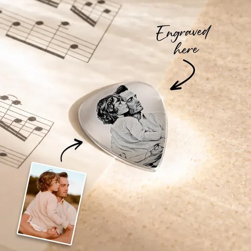 [Custom Products] Personalized Guitar Picks with Laser-Engraved Portraits and Text—The Perfect Gift for Music Lovers