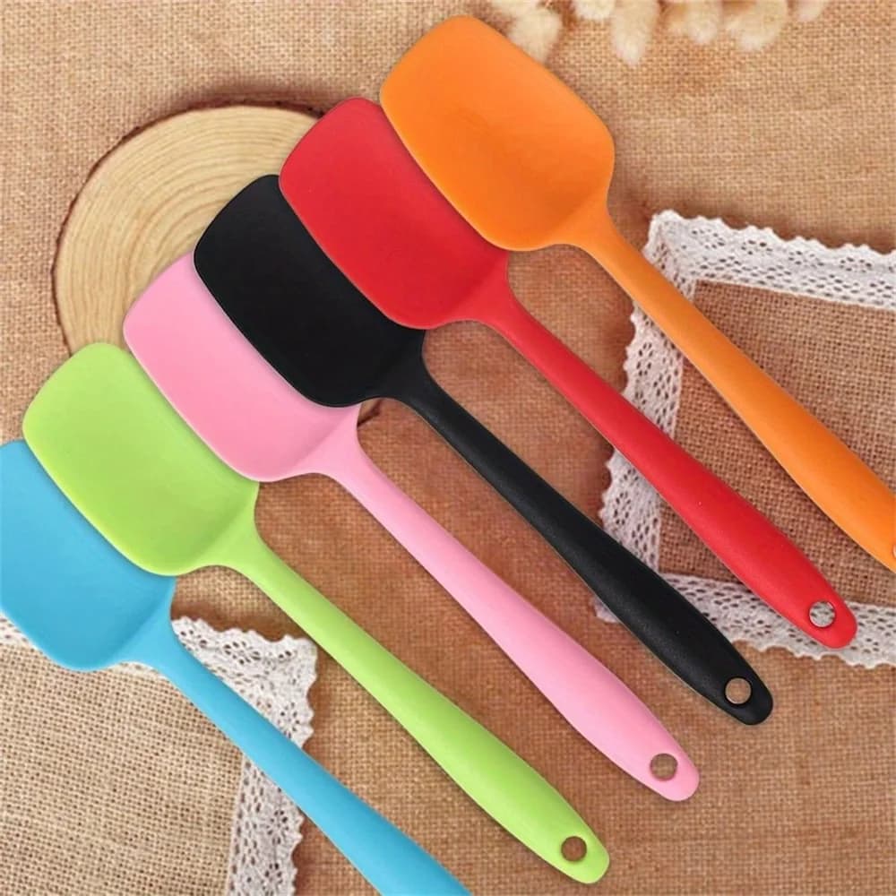 6 Pcs Silicone Spatulas Scraper Jam Spatula High Temperature Resistant Cream Spatula Stirring And Baking Tools Kitchen Utensils