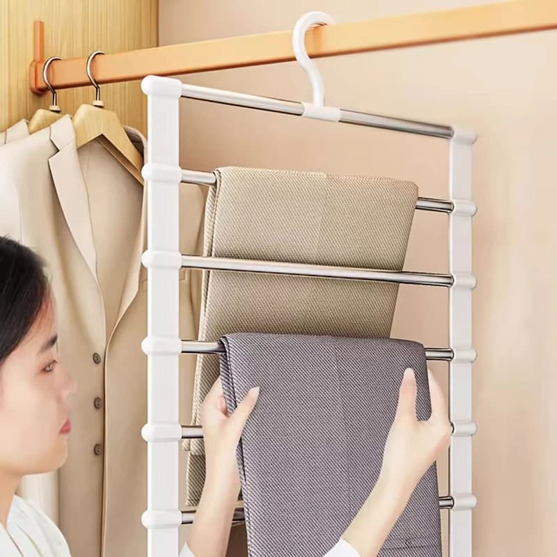 5/7 Layers Stainless Steel Pants Hanger Space Saving Closet Organizer Trousers Rack Non-Slip Wardrobe Storage Clothes Rack 2026