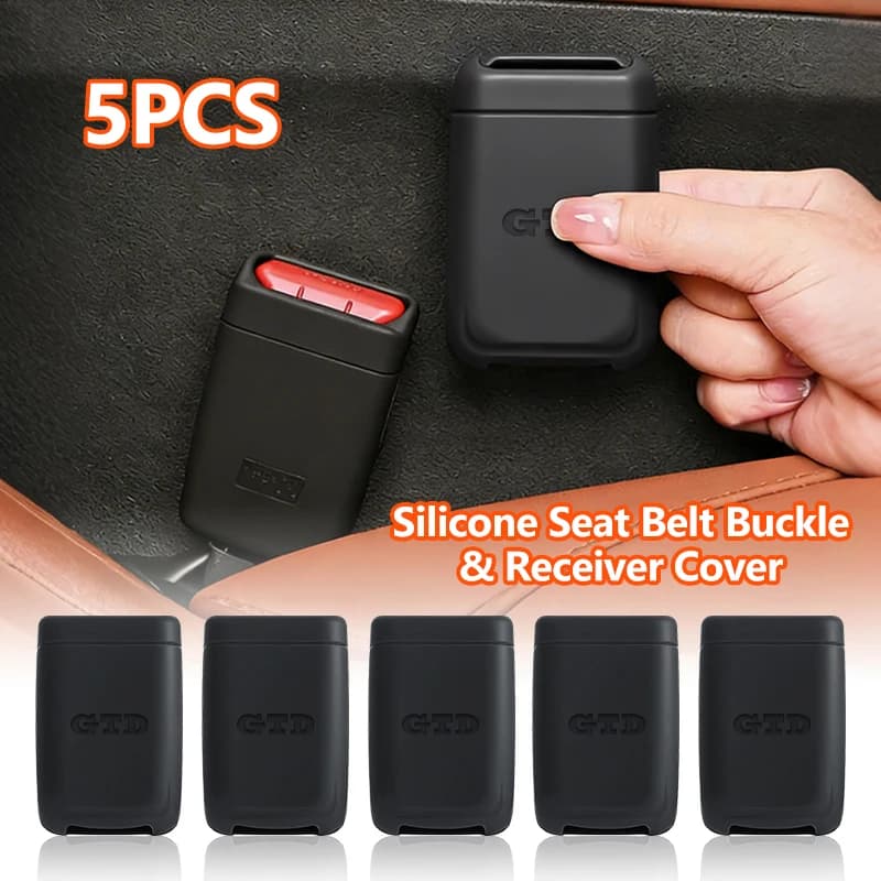Car Seat Belt Buckle Plug Silicone Protective Cover For Volkswagen GOLF 6 VI MK4 MK5 MK6 MK7 MK8 GTI GTR GTD 2008-2013