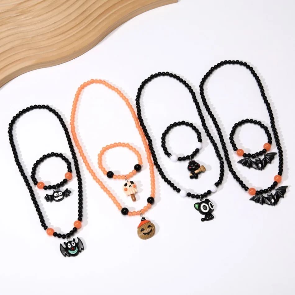 Children necklace European and American cross-border jewelry, Halloween masquerade necklace earring set, girl funny accessories