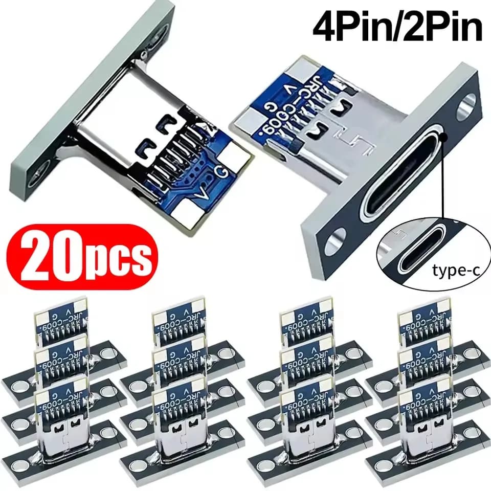 5/10/20 Pz Type-C Female USB Connector 3.1 Type-C 2Pin 4Pin Charging Door Type-C Connectors