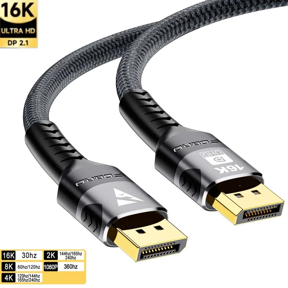 16K DP 2.1 8K@120Hz 4K@240Hz 80Gbps Cavo Displayport audio video Adattatore porta display per PS5 RTX 3080 Laptop PC TV