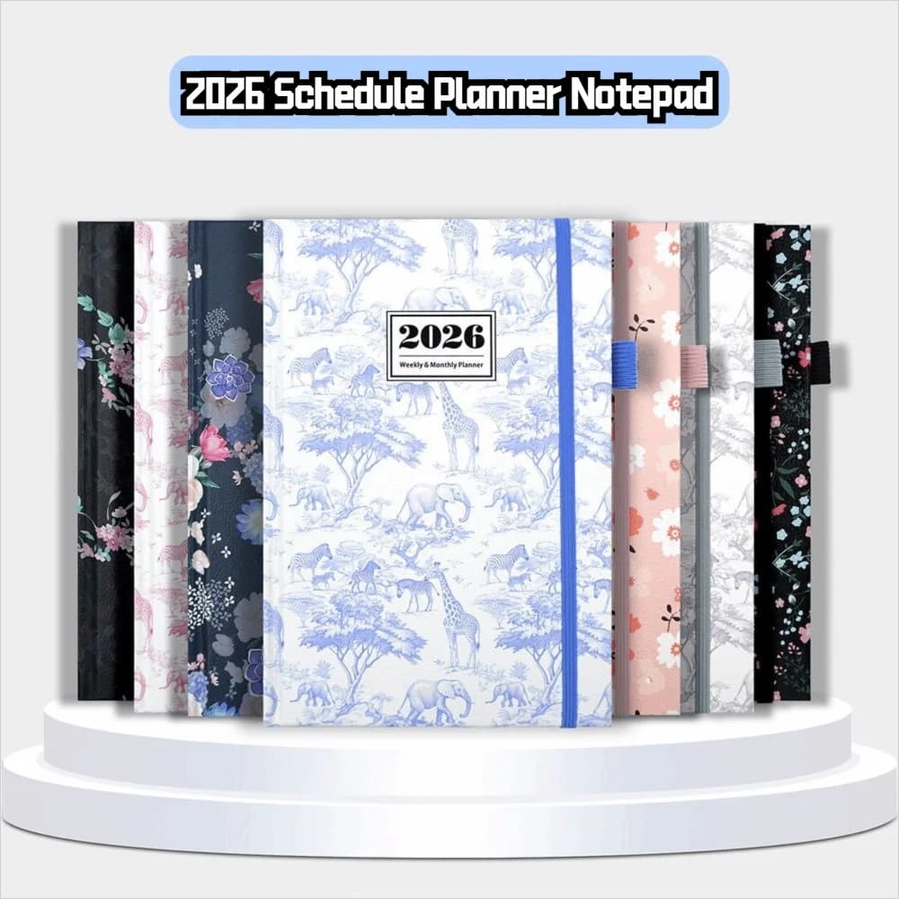 Agenda Planner 2026 in Inglese, Blocco Note 12 Mesi Resistente all'Usura, Quaderno con Lista delle Cose da Fare, Segnalibro, Diario con Carta Spessa, Blocco per Appunti