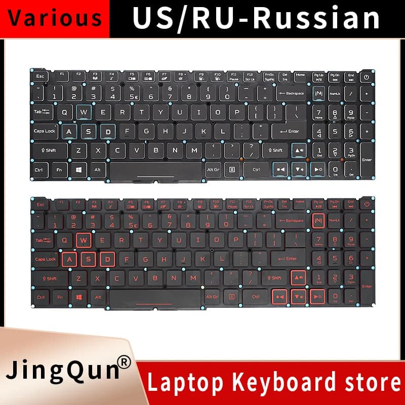 RU/Russian USA US Backlit Keyboard For Acer Nitro 5 AN515-56 AN515-57 Gaming Laptop Keyboards Red Light LG05P_N10BRL/N14BRL New