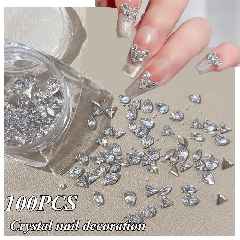100 pezzi 3D Mini Zircone Nail Art strass cristallo diamante accessori per glitter manicure forniture materiale decorazione unghie