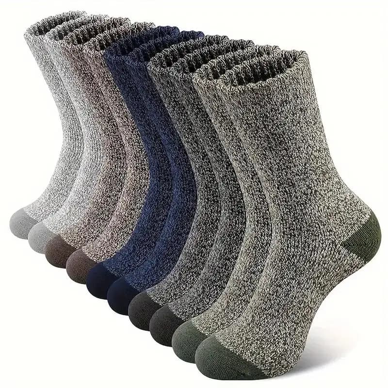 5 pairs of men's socks in merino wool, super thick trekking socks, thermal socks for the cold season