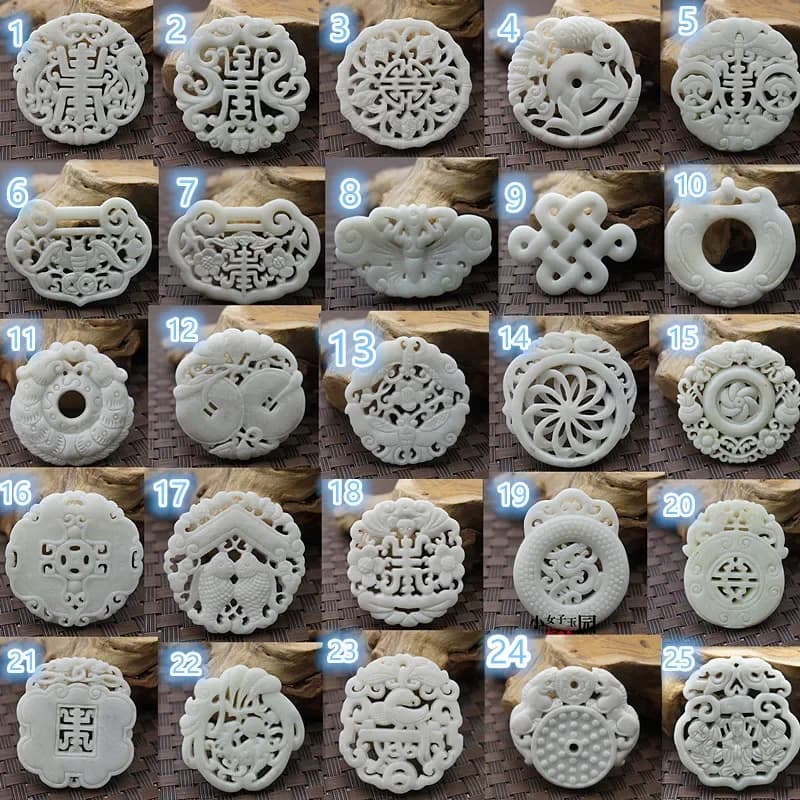 Giada bianca naturale intagliata drago fortunato pipistrello animale ciondolo collana doppia faccia intaglio gioielli moda amuleto fortuna regalo donne