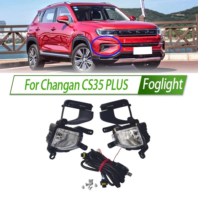 For Changan CS35 PLUS Foglight Fog Light Assembly Halogen Front Bumper Fog Lamp Kit Replacement with Waterproof Housing