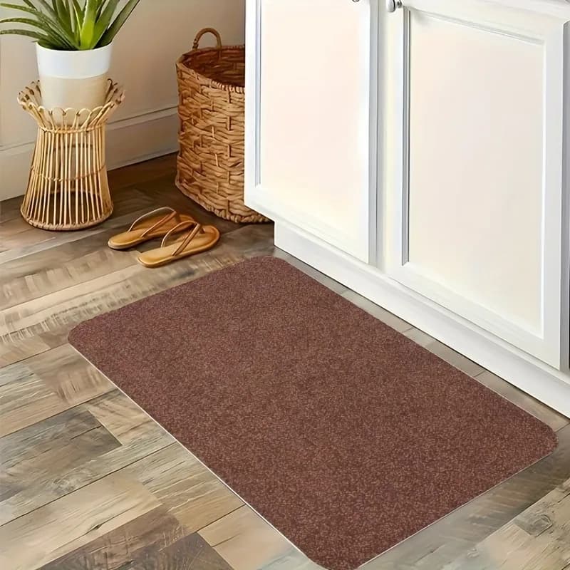 1PC Minimalist Solid-Tone Kitchen Rug Non-Slip Door Mat Pop design Bathroom Rug Bath Mat Carpet for Home Sink Laundry Decor