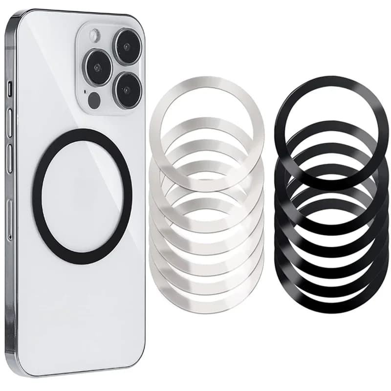 Anello magnetico universale con piastra metallica Caricatore wireless Adesivo per supporto per telefono per auto Toppa magnetica rotonda per supporto per telefono iPhone Magsafe