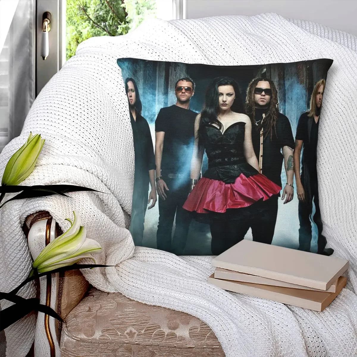 Evanescences Rock Band Square Federa for pillow Federa for home couch pillow Living room