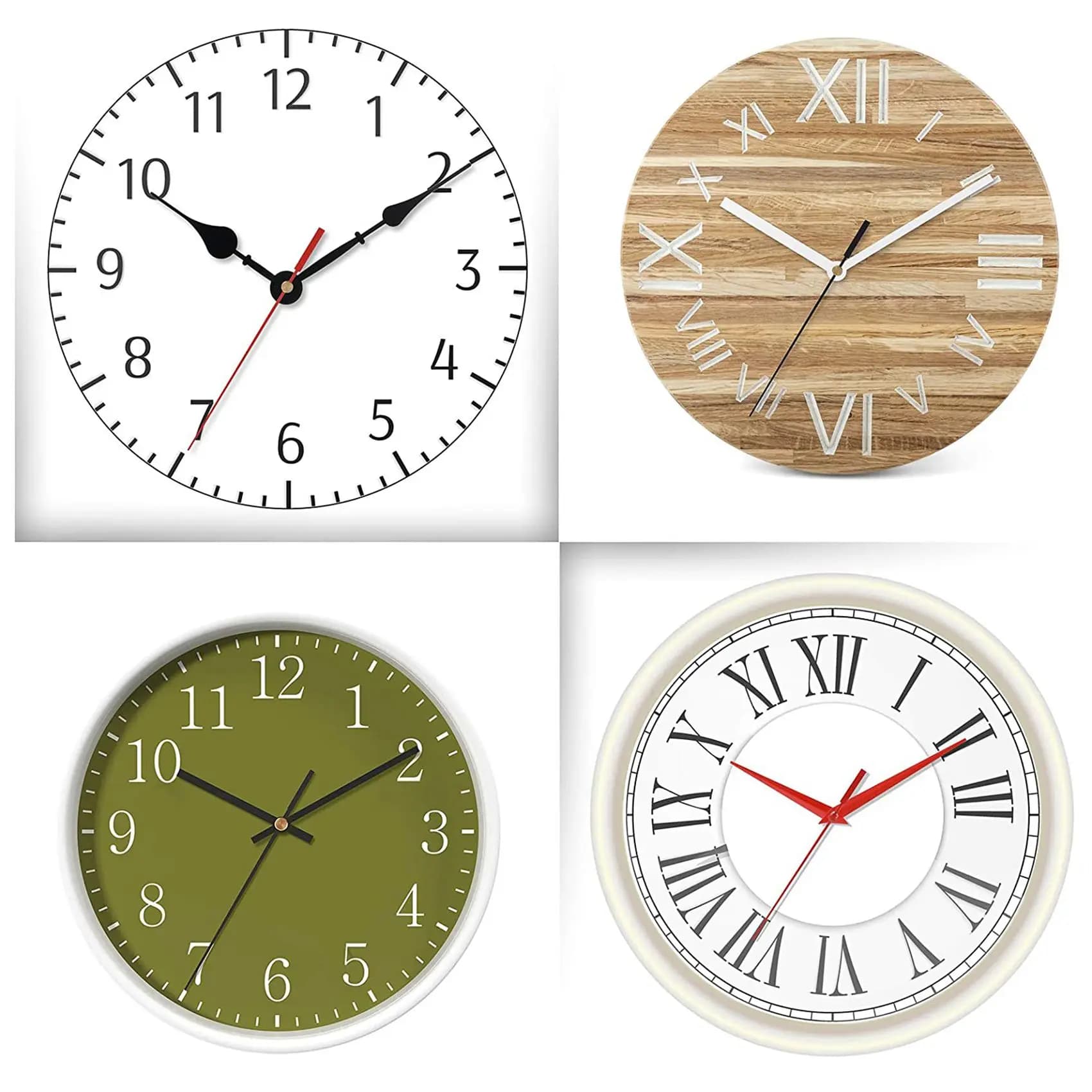 BAAE 4-piece quartz do-it-your-to-your-wall clock motion mechanism Battery motor kit with 6 sets of hands (13 mm)