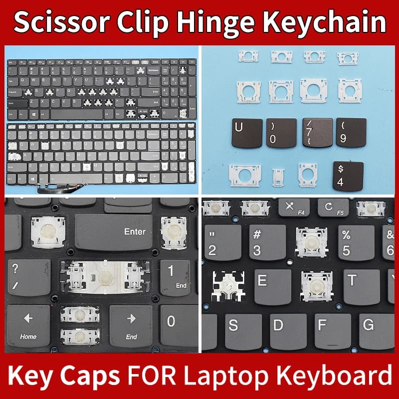 Copritasti di ricambio Cerniera a clip a forbice per Lenovo IdeaPad 3 15IJL05 15IML05 15ITL05 15ADA05 15ARE05 15IGL05 Portachiavi tastiera