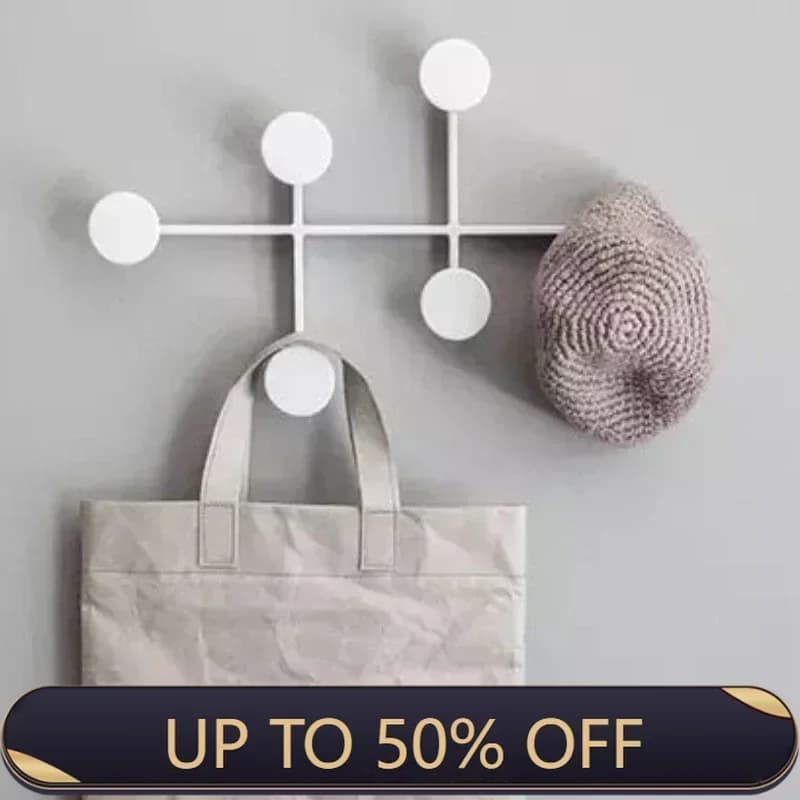 Modern Simple Nordic Wall Hanger Clothes Storage Organizer Coat Rack Metal Creative Multipurpose Hanger Entrance Decoration Wall