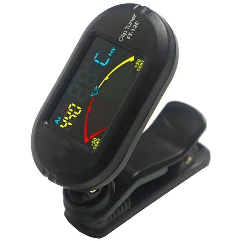 Accordatore per chitarra ABHS con schermo LED e clip, rotazione a 360° ° Sintonizzatore rotante per chitarra, basso, ukulele, violino e accessori