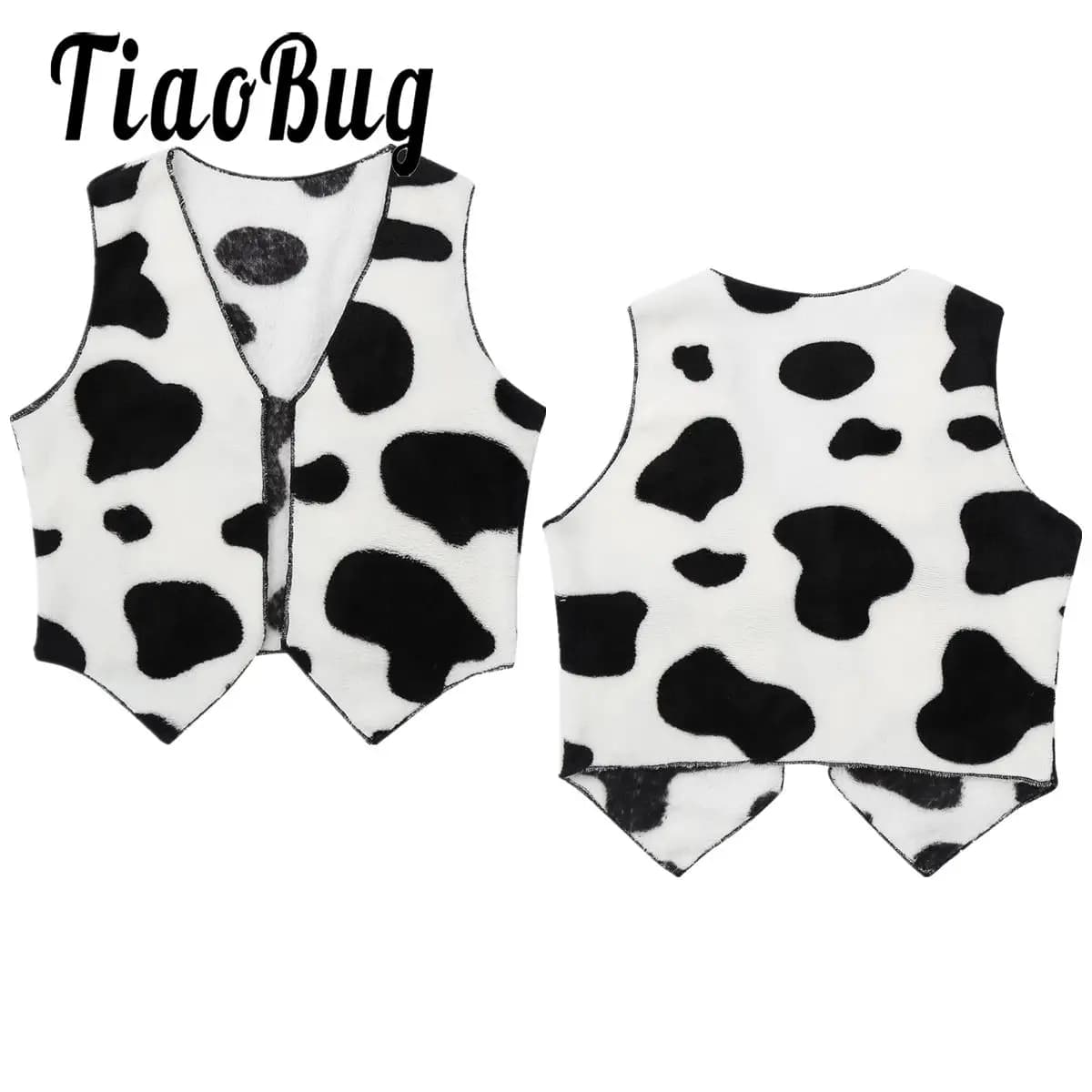Cowboy Cowgirl Fancy Dress Up Vest bambini Cow Printed gilet giacca Cardigan senza maniche Halloween Cosplay Party Coat